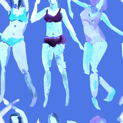 夏季模式与女孩。