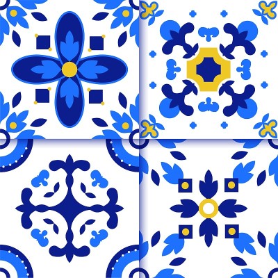 Azulejos葡萄牙瓷砖地板图案