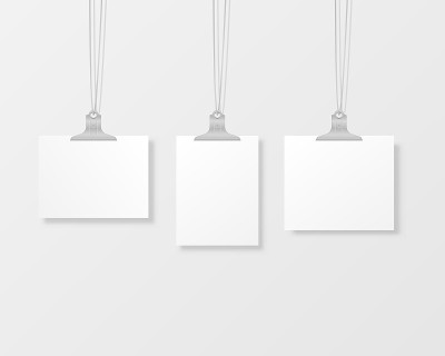 Blank poster hanging.