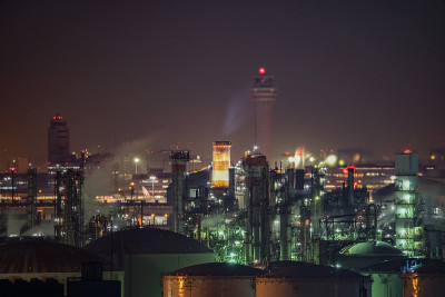 从川崎马里恩可以看到京浜工业区的夜景