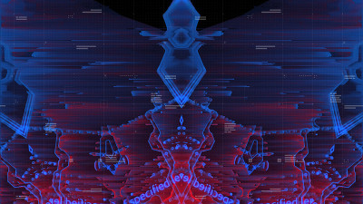 Glitched全息数字技术背景。