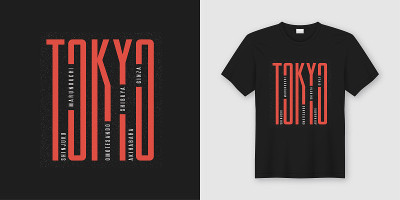 东京时尚的t恤和服装设计，排版，印刷，矢量插图。