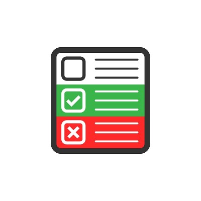 Questionnaire icon in flat style. Online survey ve