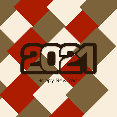 2021年新年快乐文本设计向量。