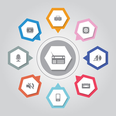 Entertainment Icon. Simple flat vector icons set o