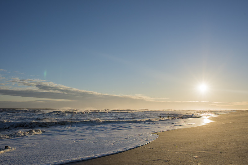 Amagansett Hamptons, ny夏季海滩在一天的后半段