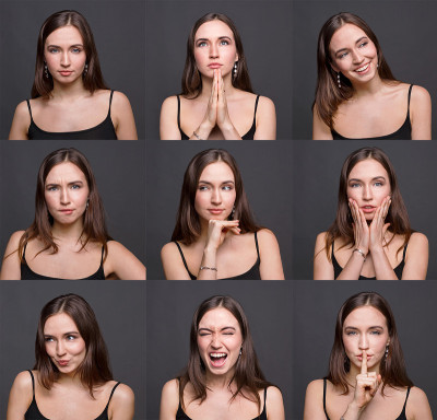 女性不同的情绪集合