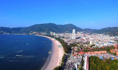 巴东海滩全景鸟瞰图
