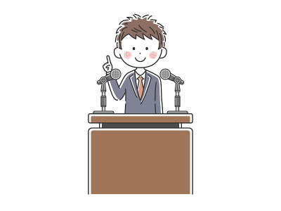 政治家演讲的插图。