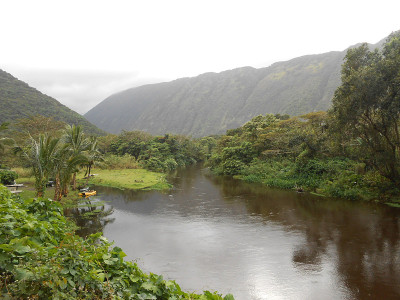夏威夷大岛威皮奥山谷的一条河。