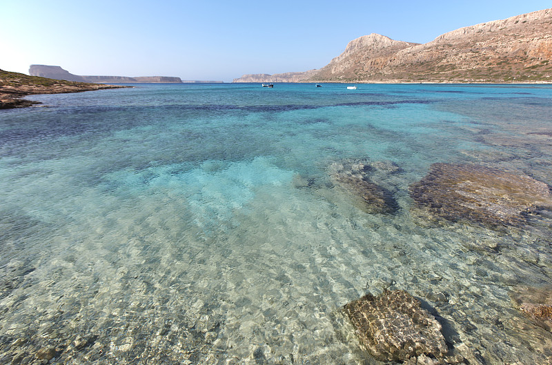 克里特岛的巴洛斯海滩。地中海风景。希腊