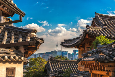韩国首尔北川韩屋村。