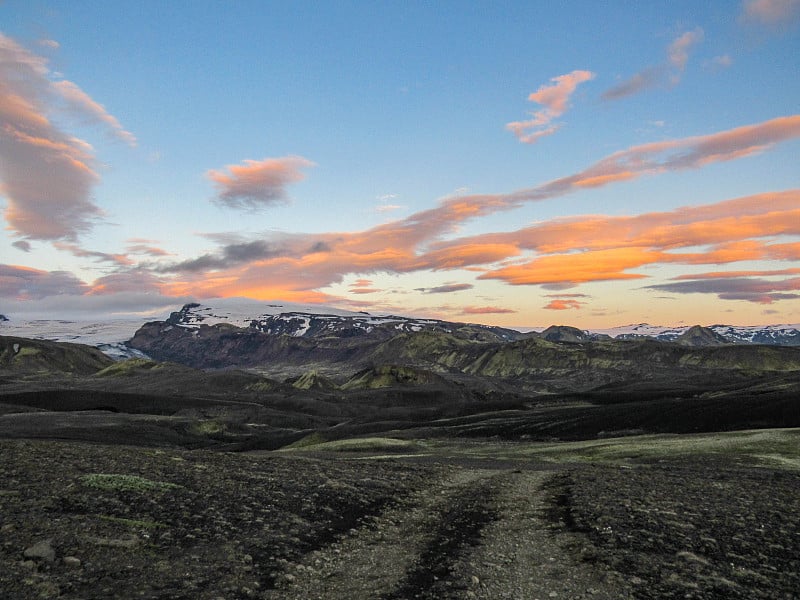 冰岛南部的Eyjafjallajokull和Myrdalsjokull景观，Katla calder