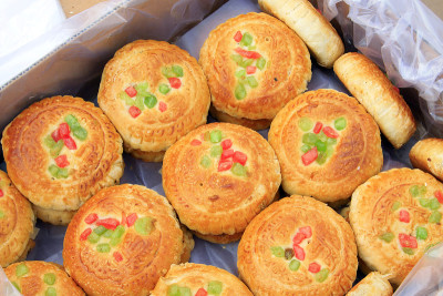 中国传统月饼，特写照片