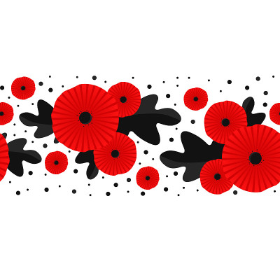Poppy seamless pattern. Red poppies on white backg