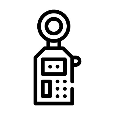 噪声测量仪测量设备线图标矢量插图