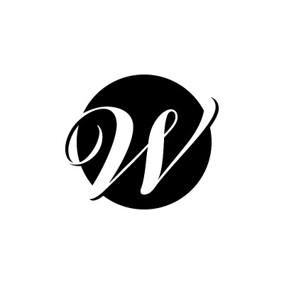 初始W字母矢量股票插图设计模板。