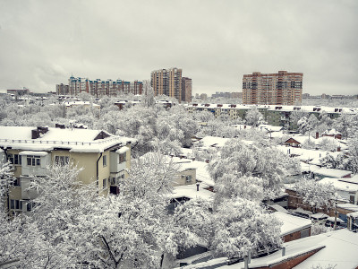 大西洋降雪气旋袭击俄罗斯南部克拉斯诺达尔