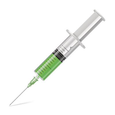 绿色液体注射器