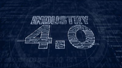 工业4.0标志未来主义草图