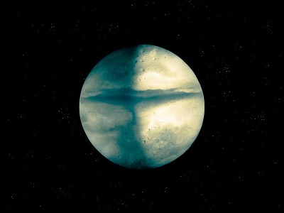 石头行星，覆盖着陨石坑和峡谷在太空与恒星
