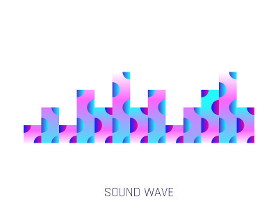 矩形音乐声波。概念的音乐酒吧。音频数字均衡器技术，控制台面板，音乐脉冲。动态光流，具有霓虹灯效果