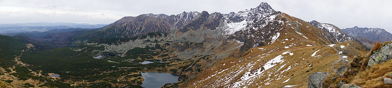 全景山秋景。运动