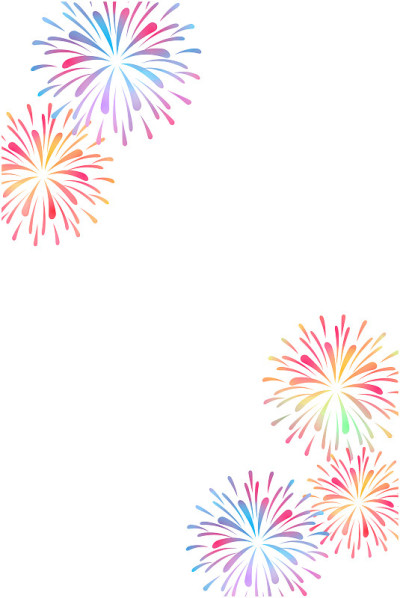 summer greeting card design of fireworks