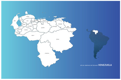 委内瑞拉的地图。南美委内瑞拉矢量地图