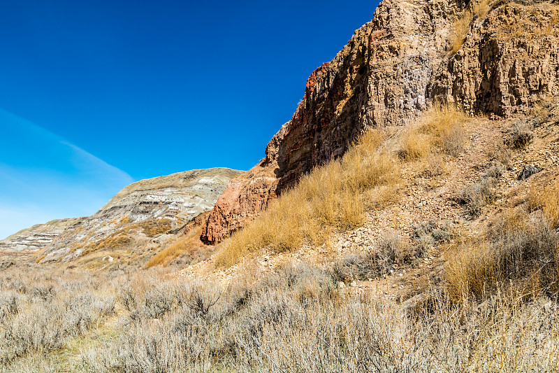 夏天，加拿大Badlands, Drumheller，加拿大亚伯达省