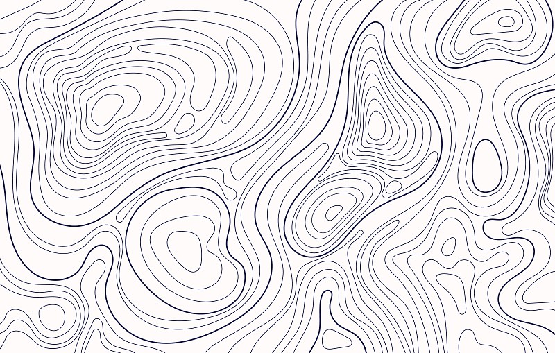 地形图。地形等高线、地理等高线。地形起伏，地形地形高程矢量背景