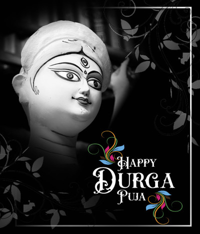 女神杜尔迦的脸在快乐杜尔迦Puja Subh Navratri Maa背景