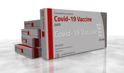 Covid-19疫苗包装3d插图