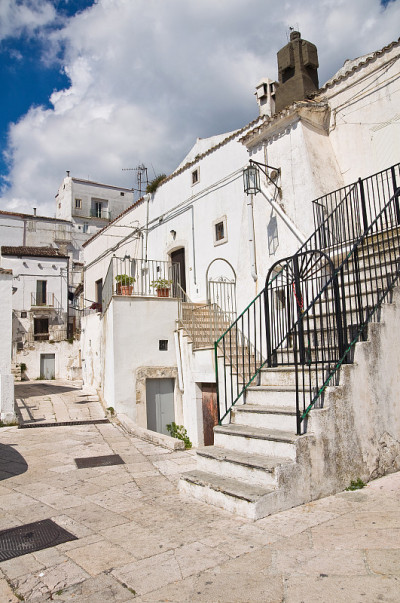 小巷。蒙特桑特'Angelo。Puglia。意大利。