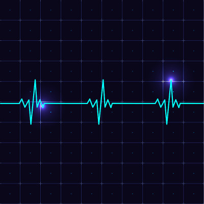 心跳cardiogramm。逼真的画面和灯光效果。矢量图