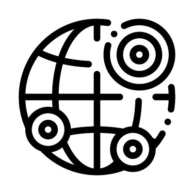 地震地点图标矢量轮廓插图