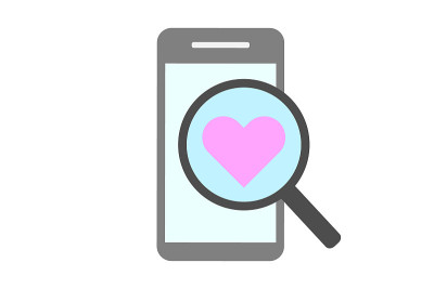 Smartphones and heart symbols