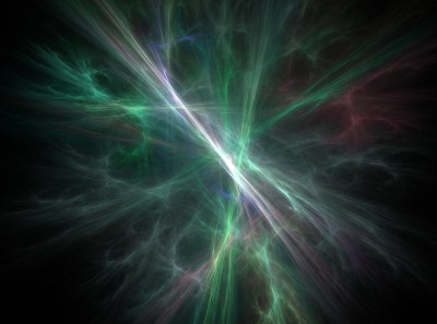 绿色星云抽象分形效应光背景