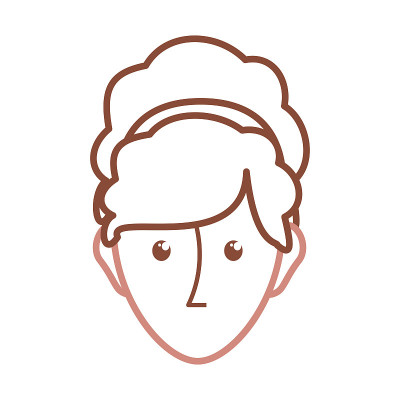 面对女人矢量插图