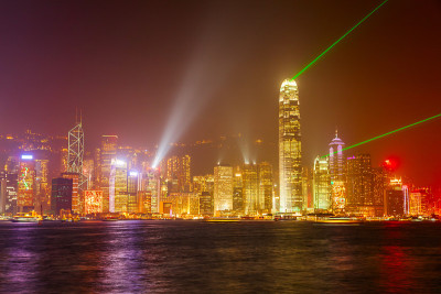 香港城市灯光秀天际线