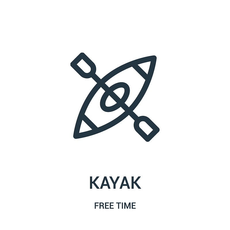 kayak icon vector from free time collection. Thin 