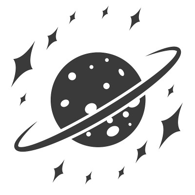 宇宙景观，行星环和恒星，矢量图标空间标志恒星行星宇宙