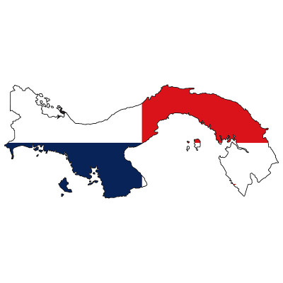 白色背景的巴拿马地图。巴拿马地图符号。平的风格。