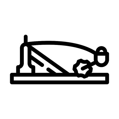 Einarm古董武器机线图标矢量插图
