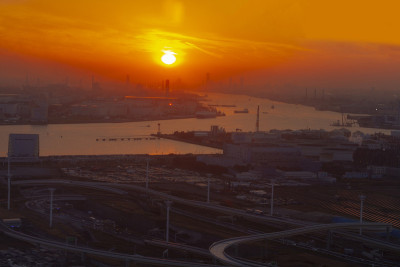 东京湾日落
