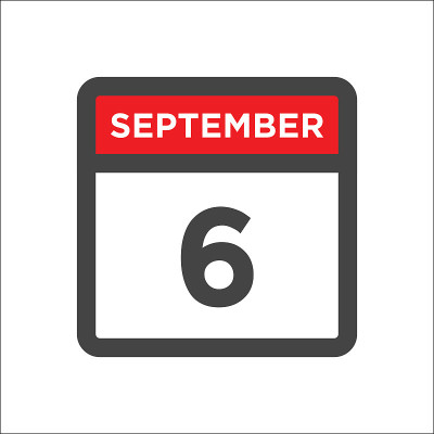 9月6日日历图标与日和月