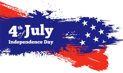 美国独立日，7月4日贺卡设计。向量