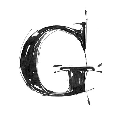 手绘字母G