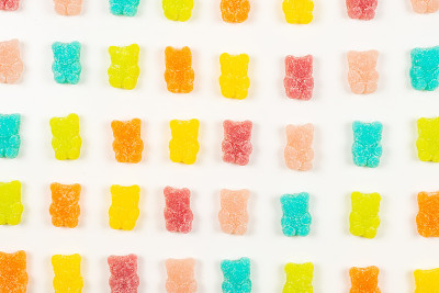 果冻出汗熊孤立。前视图。模式。