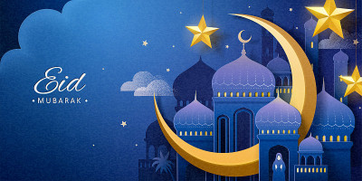 Eid Mubarak夜间清真寺